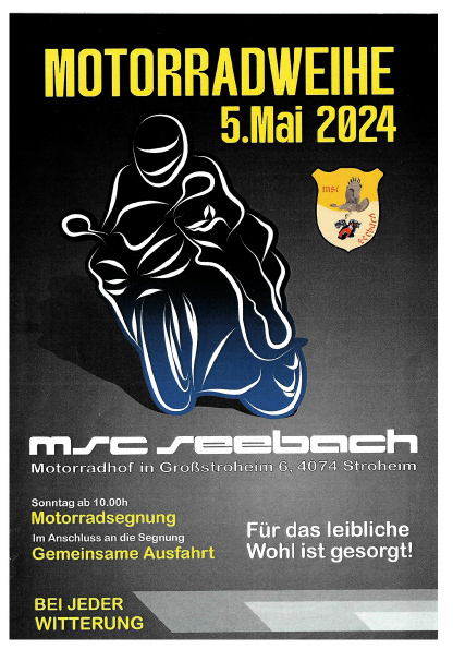 Plakat Motorradweihe 5.5.2024